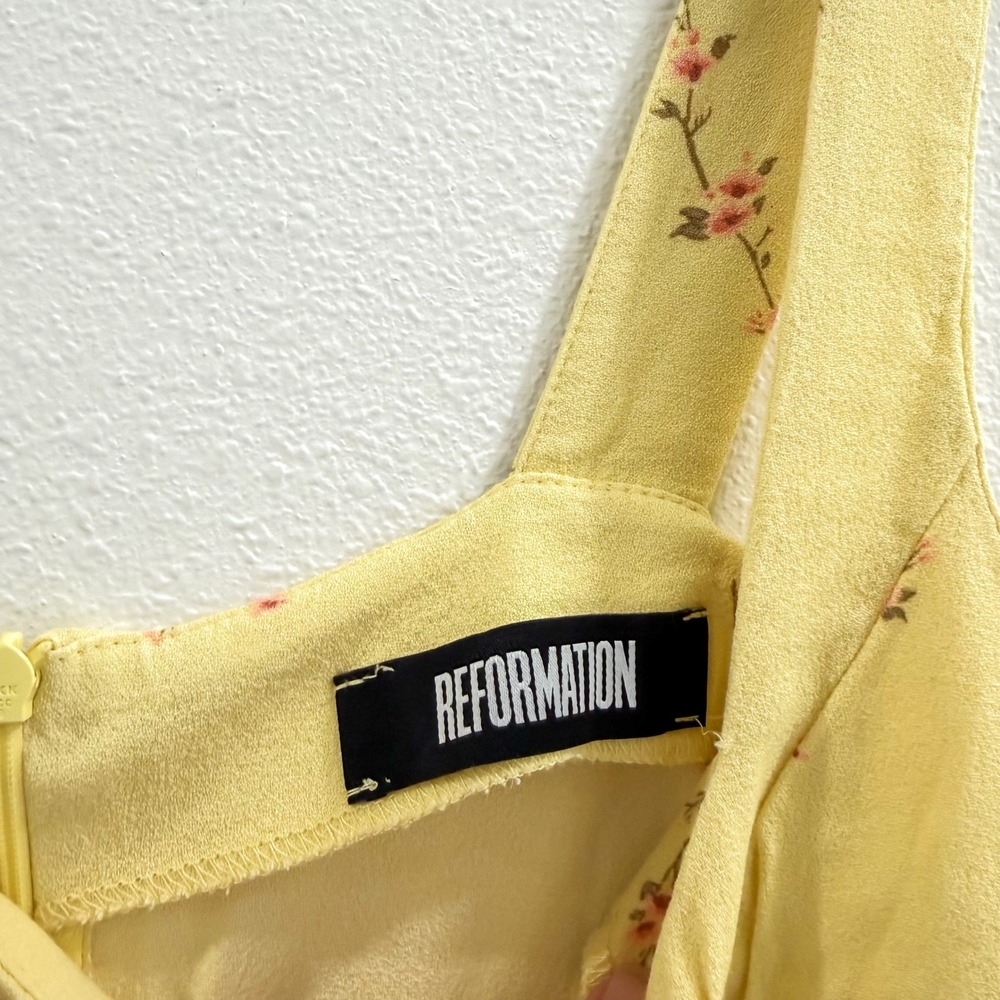 Reformation Elena Floral European Summer Retro Boho 90s Chic Mini Dress 2 - Picture 6 of 7
